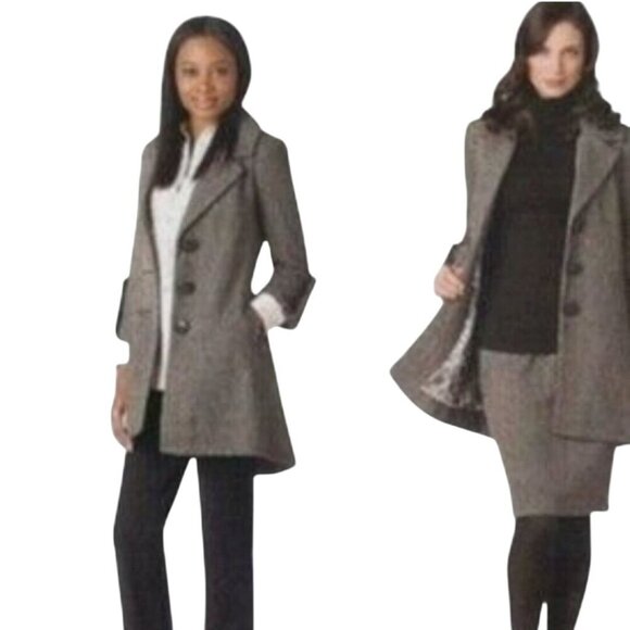 Cabi Shakespeare Wool Blend Tweed Swing Coat 3/4 Sleeve Lined Pockets Size 4 - Picture 4 of 10